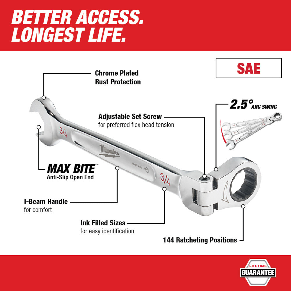 Milwaukee 45-96-9815 9/16" Flex Head Combination Wrench