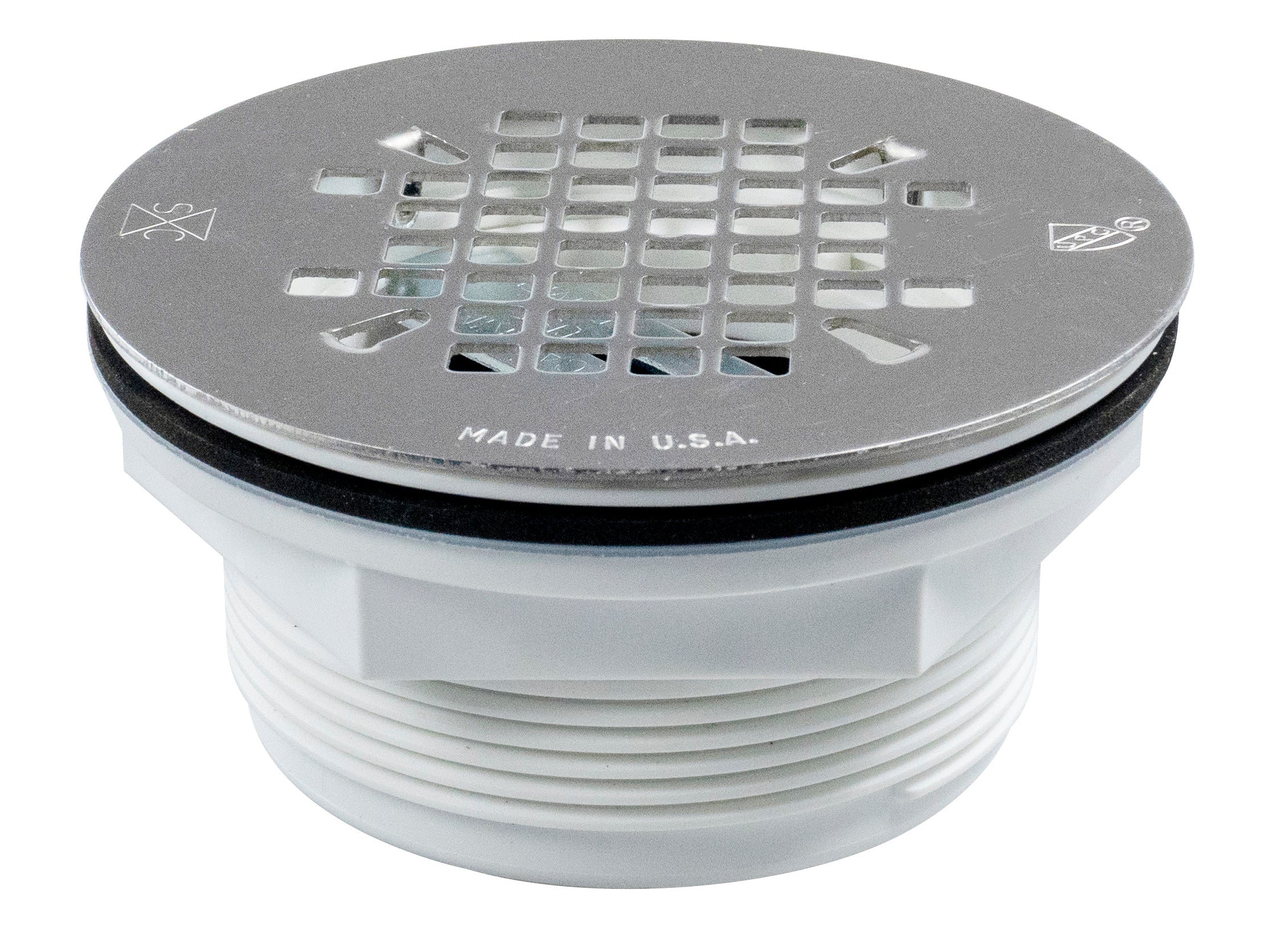 Sioux Chief PVC No-Caulk Shower Module Drain with Snap-In Strainer - Stainless Steel
