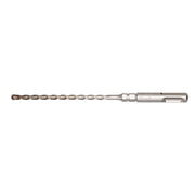 Milwaukee SDS-Plus hammer drill bit with 3/16 inch flute diameter, 6 inch length, and 1/4 inch hex shank.