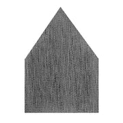 Pentagon-shaped mesh sanding sheet with 320 grit texture in gray.