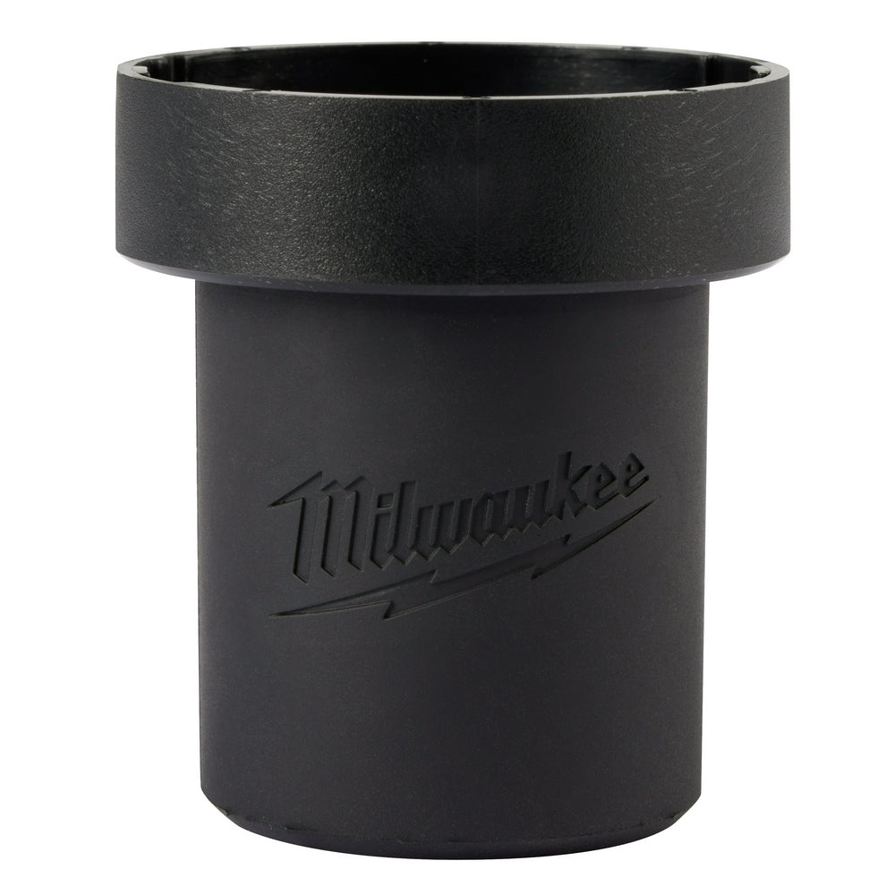 Black cylindrical metal mandrel stopper with Milwaukee logo and wide flange rim on top.