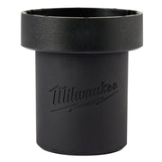 Black cylindrical metal mandrel stopper with Milwaukee logo and wide flange rim on top.