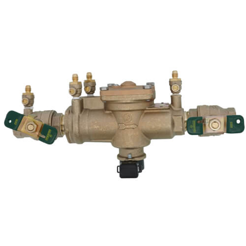 Watts 88004053 RPZ Backflow Preventer 1 Inch Bronze Tee Handle Flood Sensor
