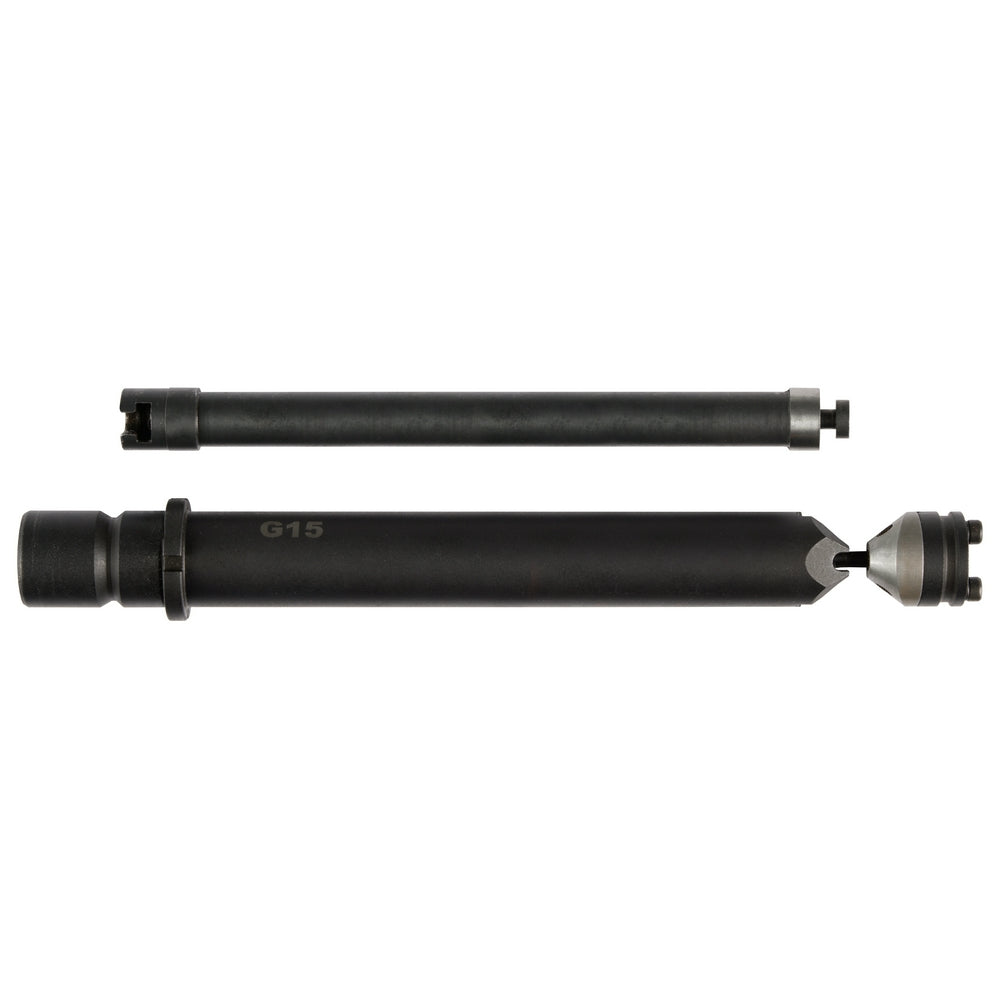 Two black metal extension rods with connectors at each end, labeled "G15" on the lower rod.