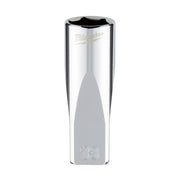 Chrome deep socket with Milwaukee branding and "13" marking, 1/4 inch drive, 6-point hexagonal opening.