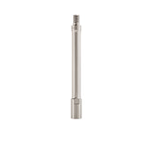 Silver metal extension rod with threaded top and hexagonal socket connection at bottom for SDS Plus core bits.