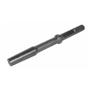 Black steel tamper shank with cylindrical body and hex-shaped upper end for tool attachment.