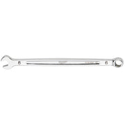 Silver 6mm combination wrench with open end on left and ring end on right, marked with "6" and Milwaukee branding.