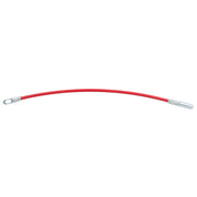 Red flexible metal fish tape with metal connectors on both ends.