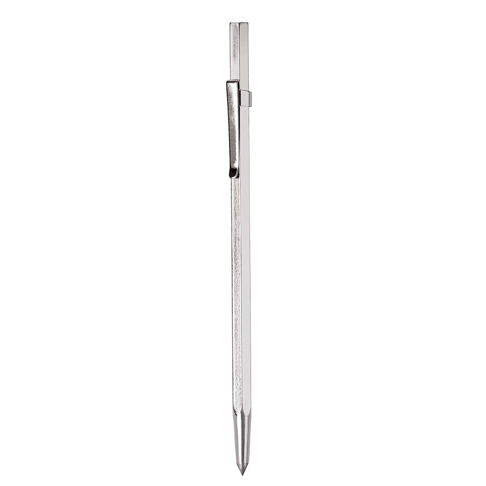 Milwaukee carbide-tipped scriber with metal shaft and pointed tip for marking materials.