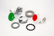 Watco Series 902 Innovator Presflo Bath Waste Half Kit for Tubs up to 16" - Schedule 40 PVC Elbows, Overflow, and Stopper less Testing Kit in Brushed Nickel - 902-PF-PVC-BN