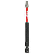 Milwaukee Shockwave T25 impact bit with red and black shaft, 3-1/2 inches long.