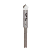 Milwaukee 1/2 in. tile and stone drill bit with carbide tip and metal shaft marked with model number.