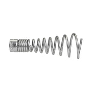 Metal auger cable with funnel-shaped connector at left end and flexible coiled shaft extending to the right.