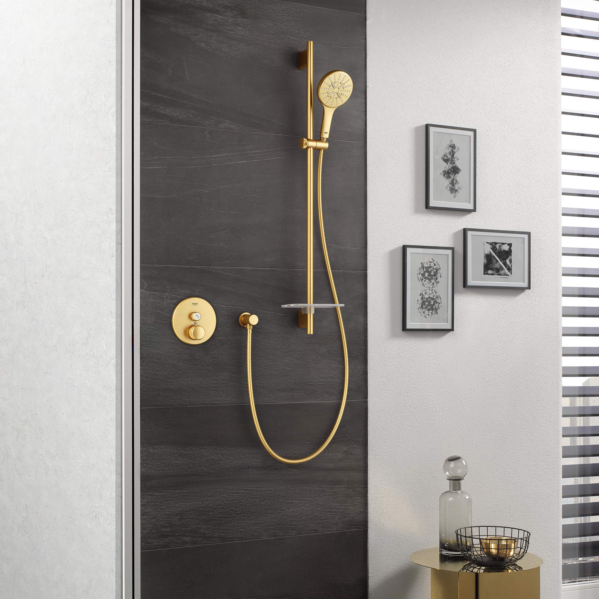 Grohe Rainshower 26547EN0 24" Shower Slide Bar Kit - 3 Sprays, 1.75 gpm in Grohe Brushed Nickel