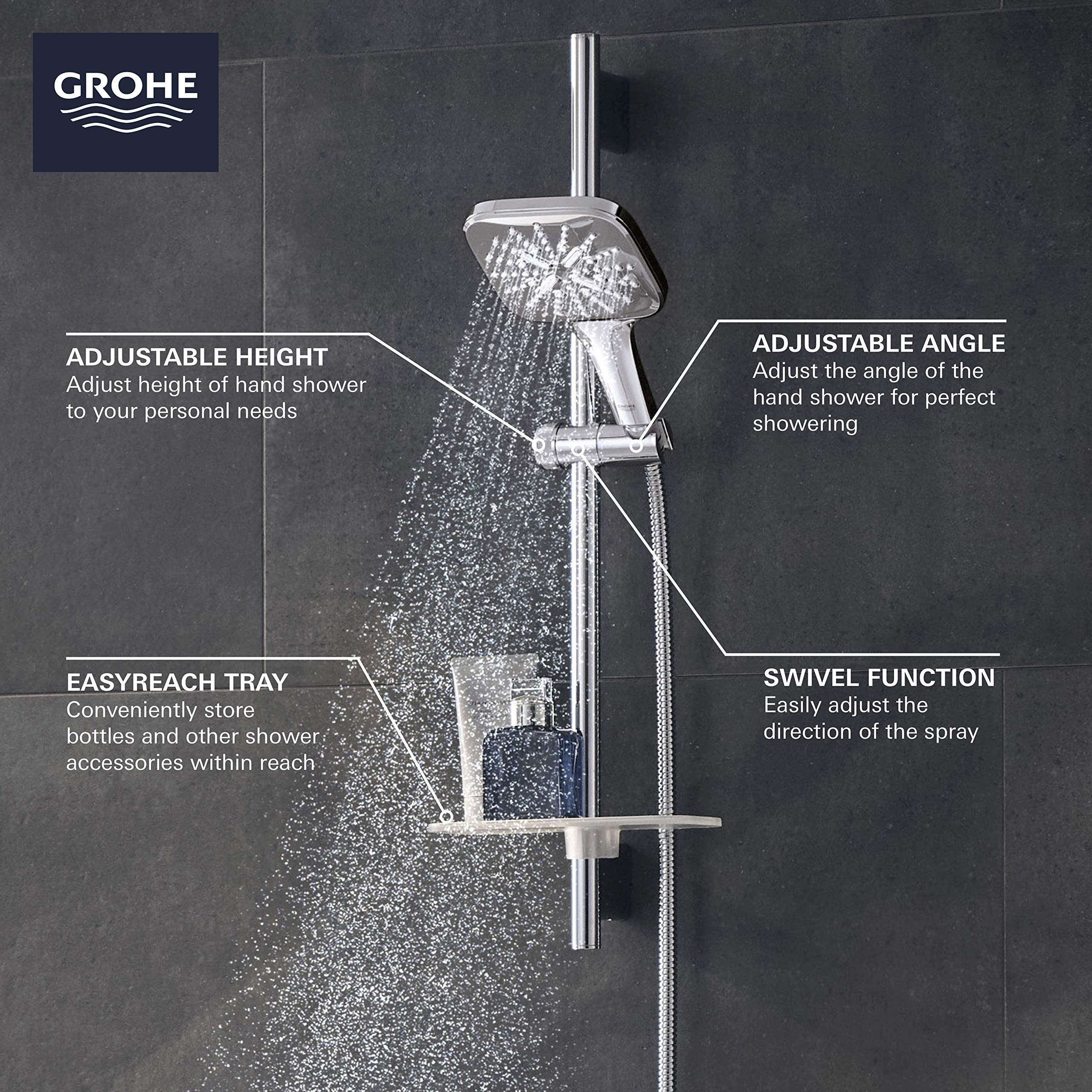 Grohe Rainshower 26585000 24" Shower Slide Bar Kit - 3 Sprays, 1.75 gpm in Grohe Chrome