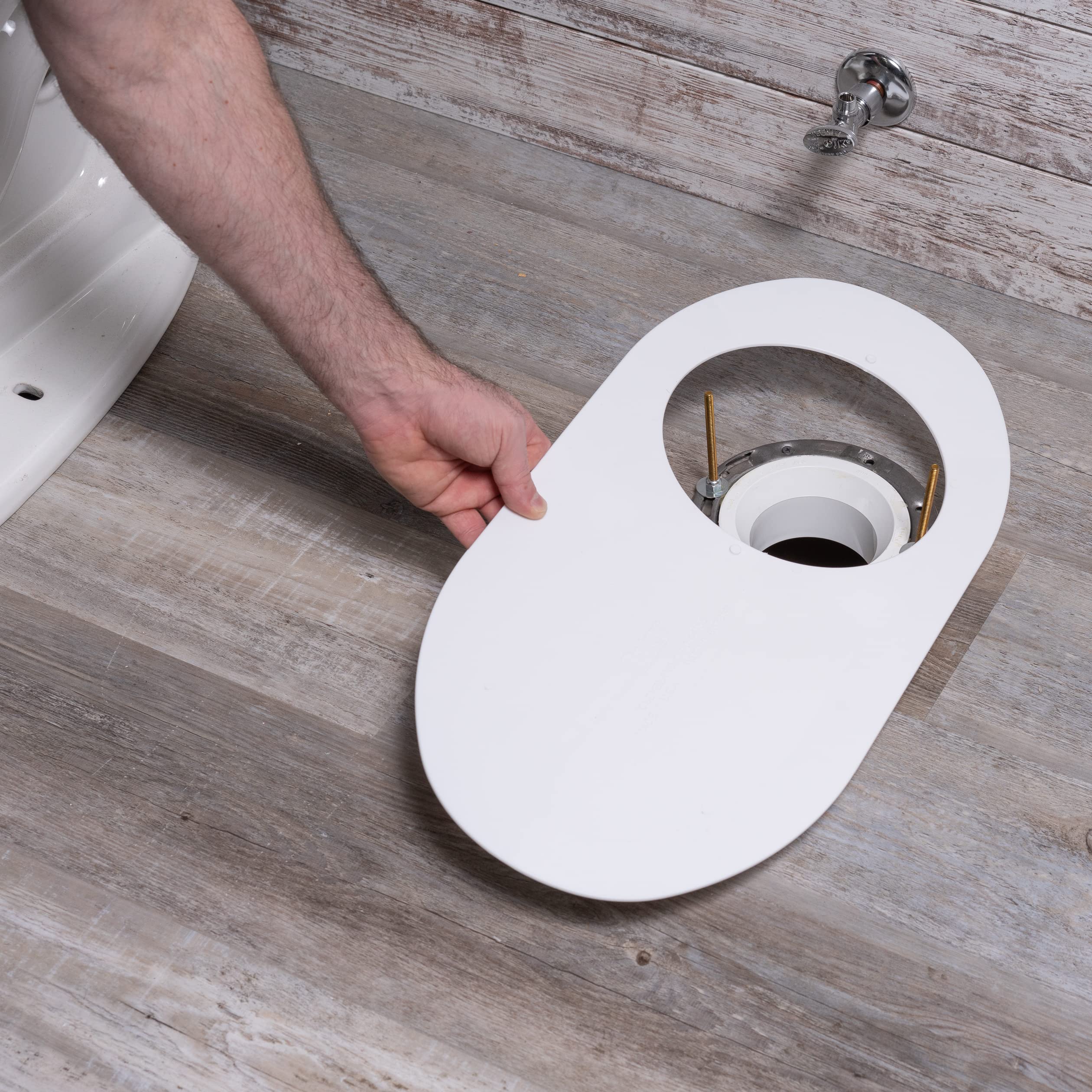 Oatey Round Nose Toilet Base Plate for Floor Sealing in White - 31259
