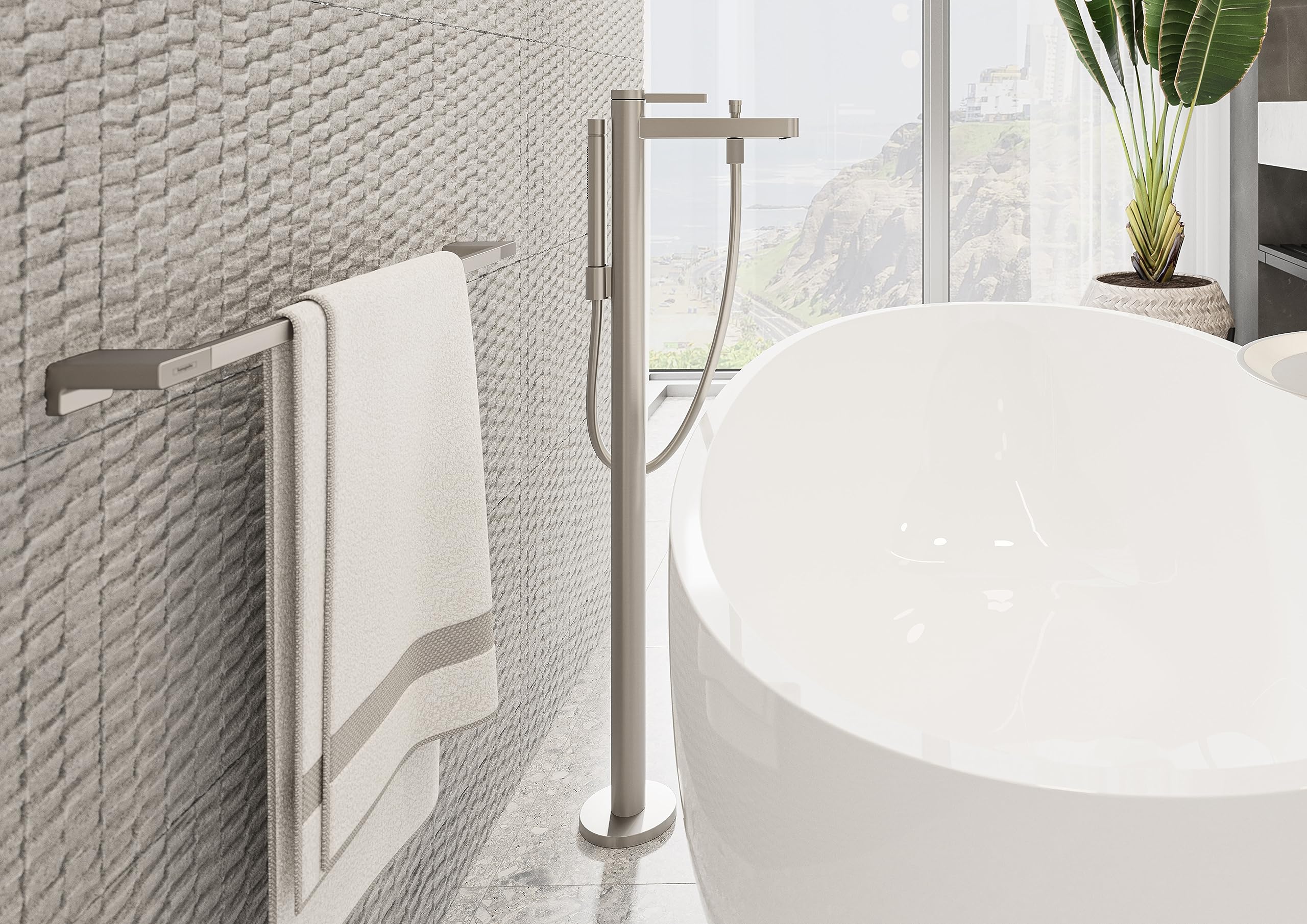 Hansgrohe 41770820 AddStoris Dual Towel Bar in Brushed Nickel