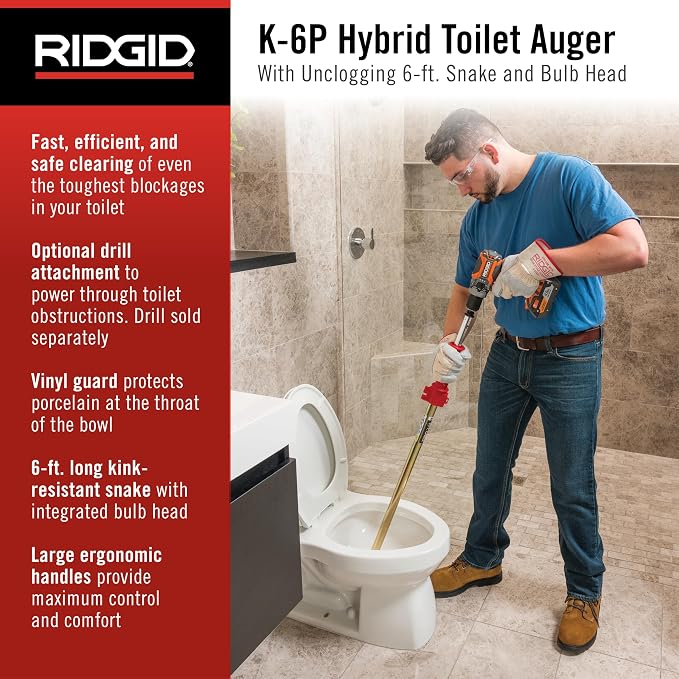 RIDGID K-6P Hybrid Toilet Auger - 56658