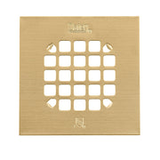 Oatey 4-1/4" Square Snap-Tite Shower Strainer in Brushed Gold - 42361