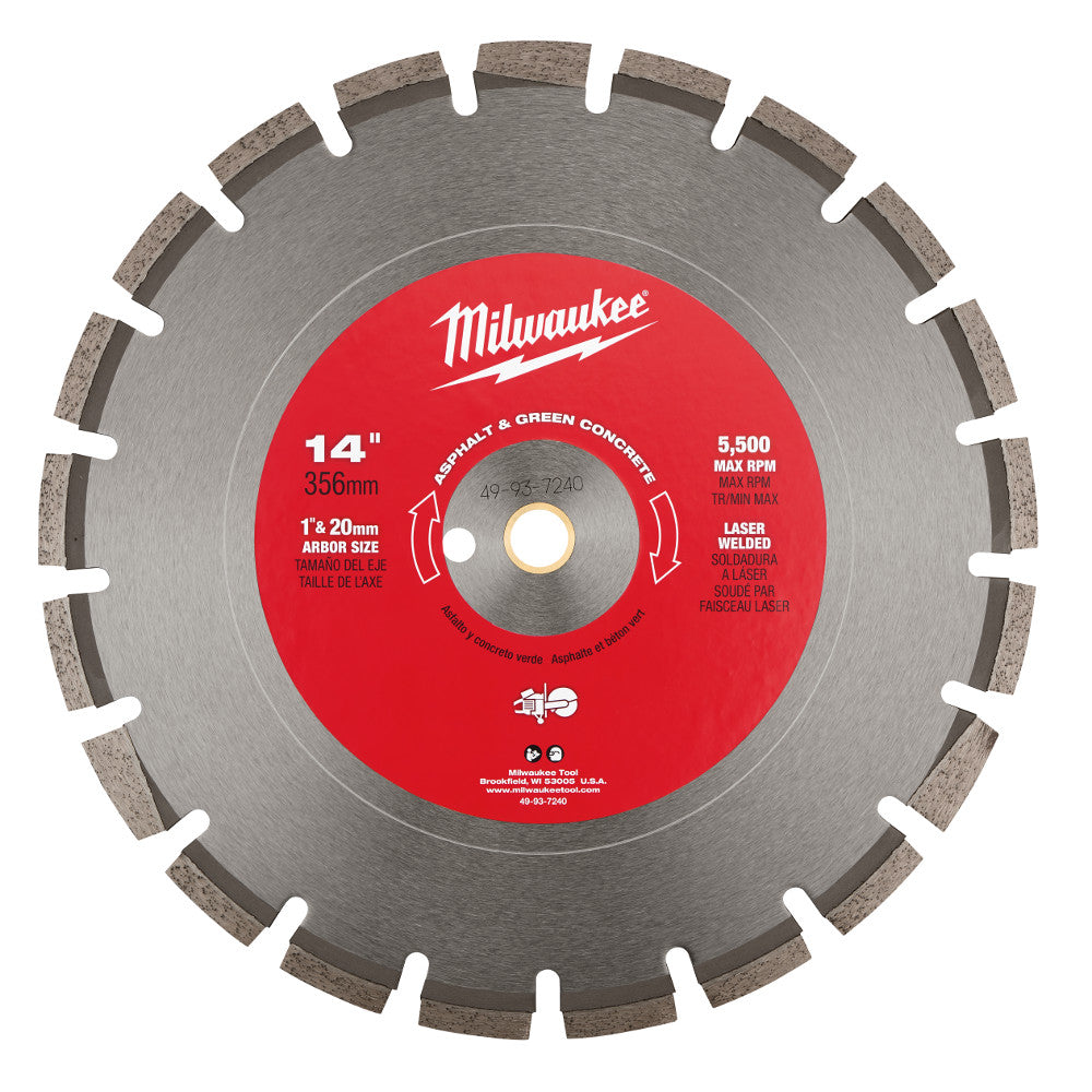 Milwaukee 49-93-7240 14 in. Asphalt & Green Concrete Segmented
