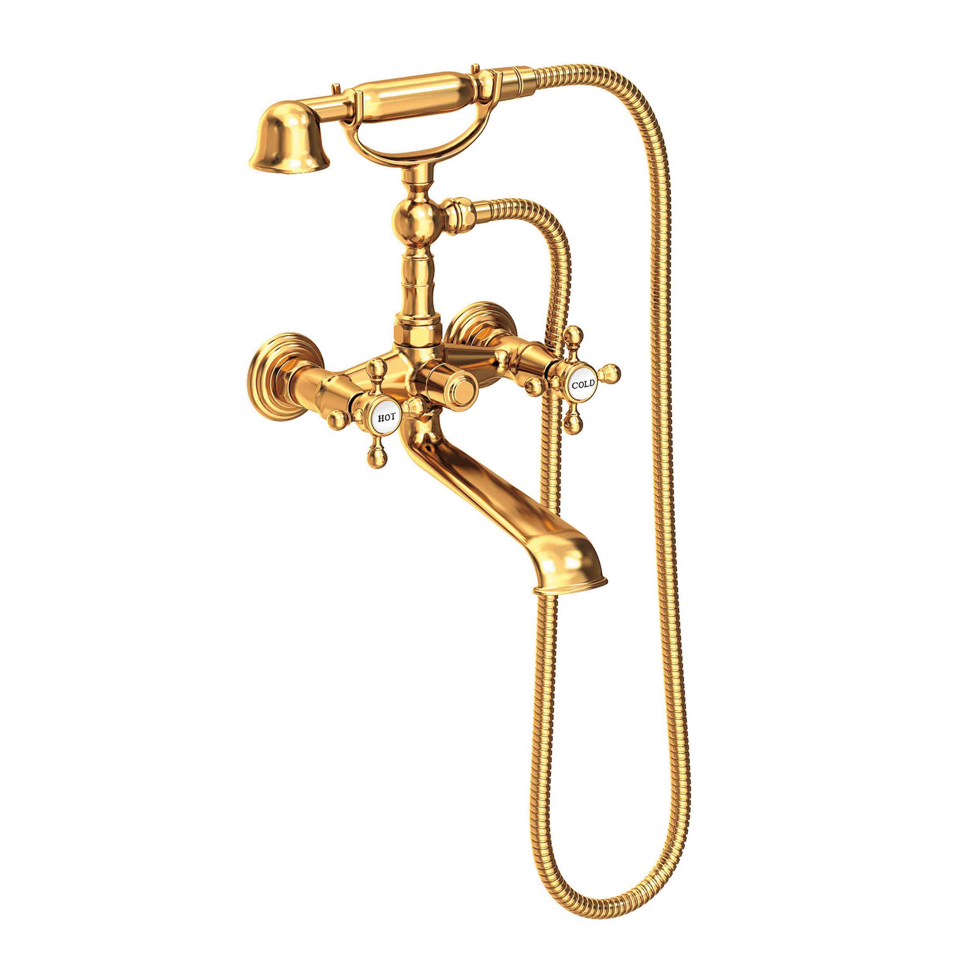 Newport Brass Chesterfield Wall Mounted Widespread Tub Filler with Hand Shower