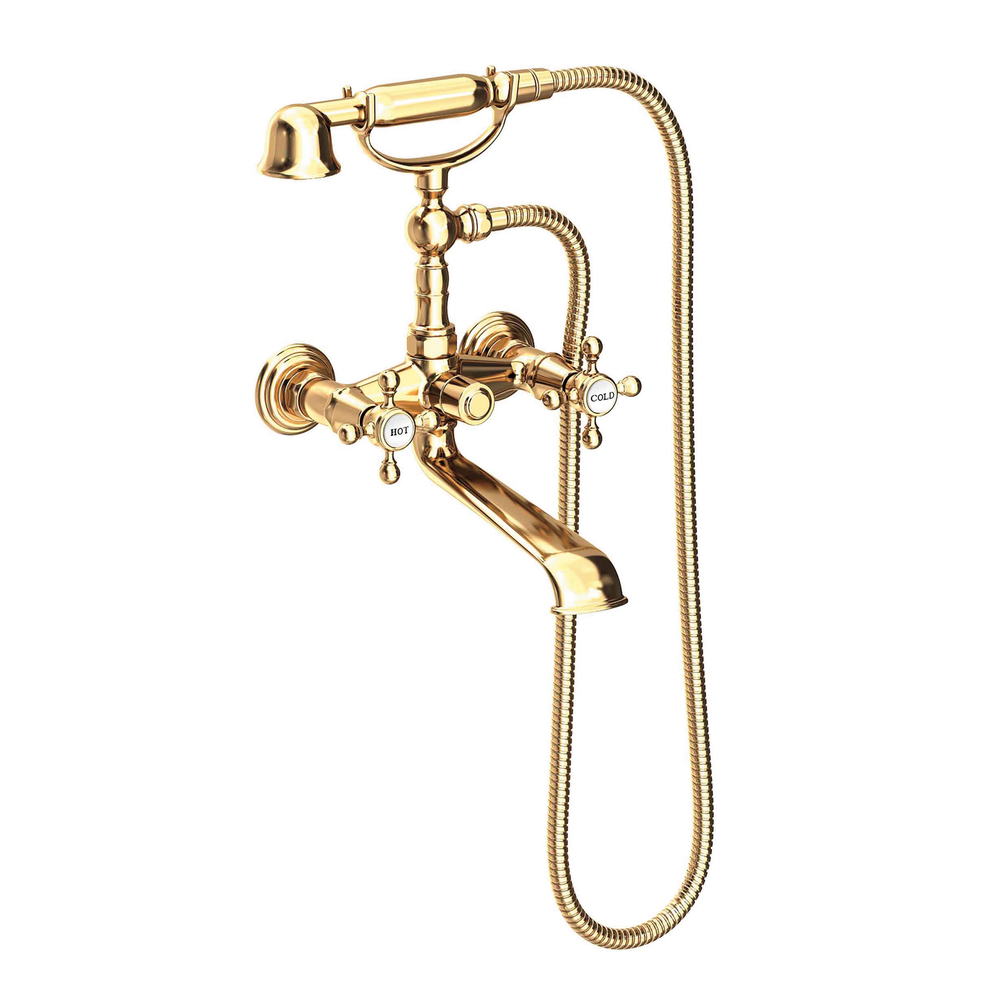 Newport Brass Chesterfield Wall Mounted Widespread Tub Filler with Hand Shower
