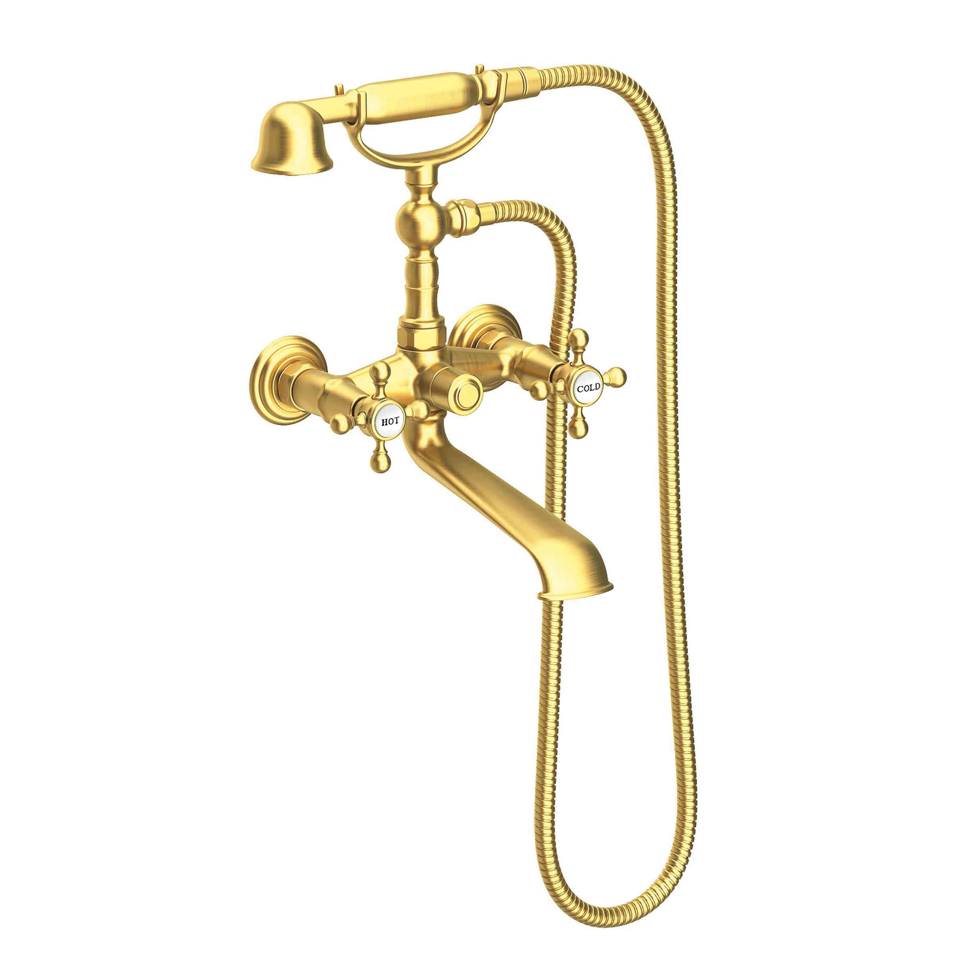 Newport Brass Chesterfield Wall Mounted Widespread Tub Filler with Hand Shower