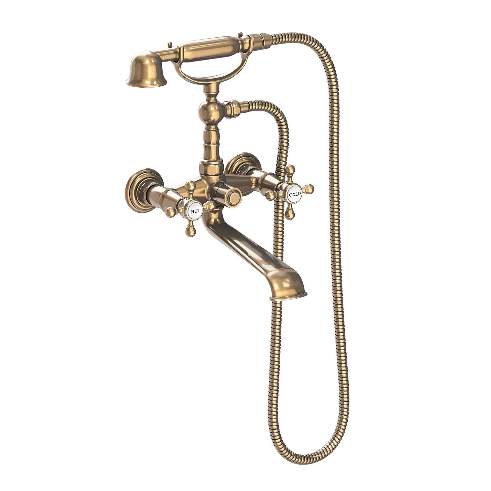 Newport Brass Chesterfield Wall Mounted Widespread Tub Filler with Hand Shower