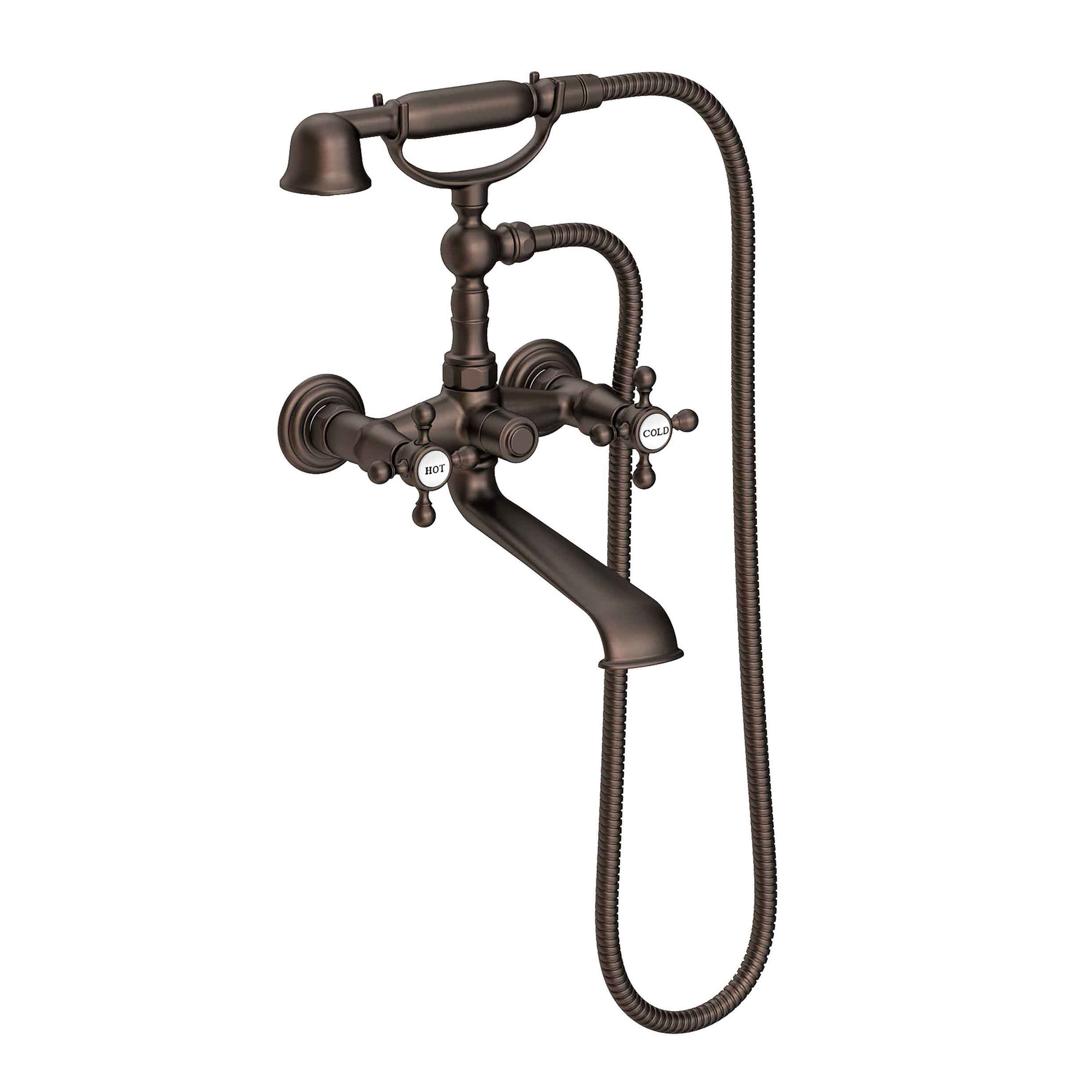 Newport Brass Chesterfield Wall Mounted Widespread Tub Filler with Hand Shower