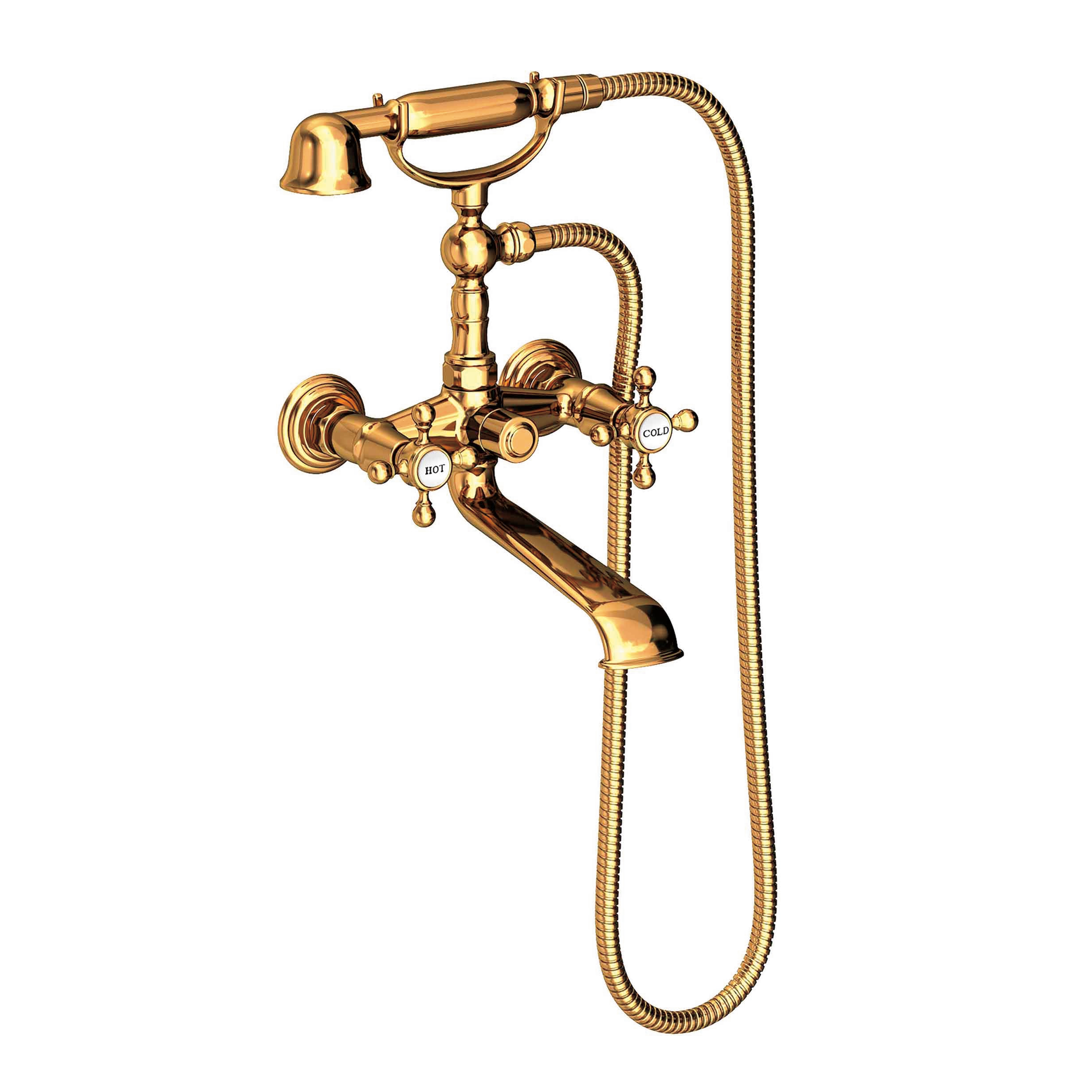 Newport Brass Chesterfield Wall Mounted Widespread Tub Filler with Hand Shower