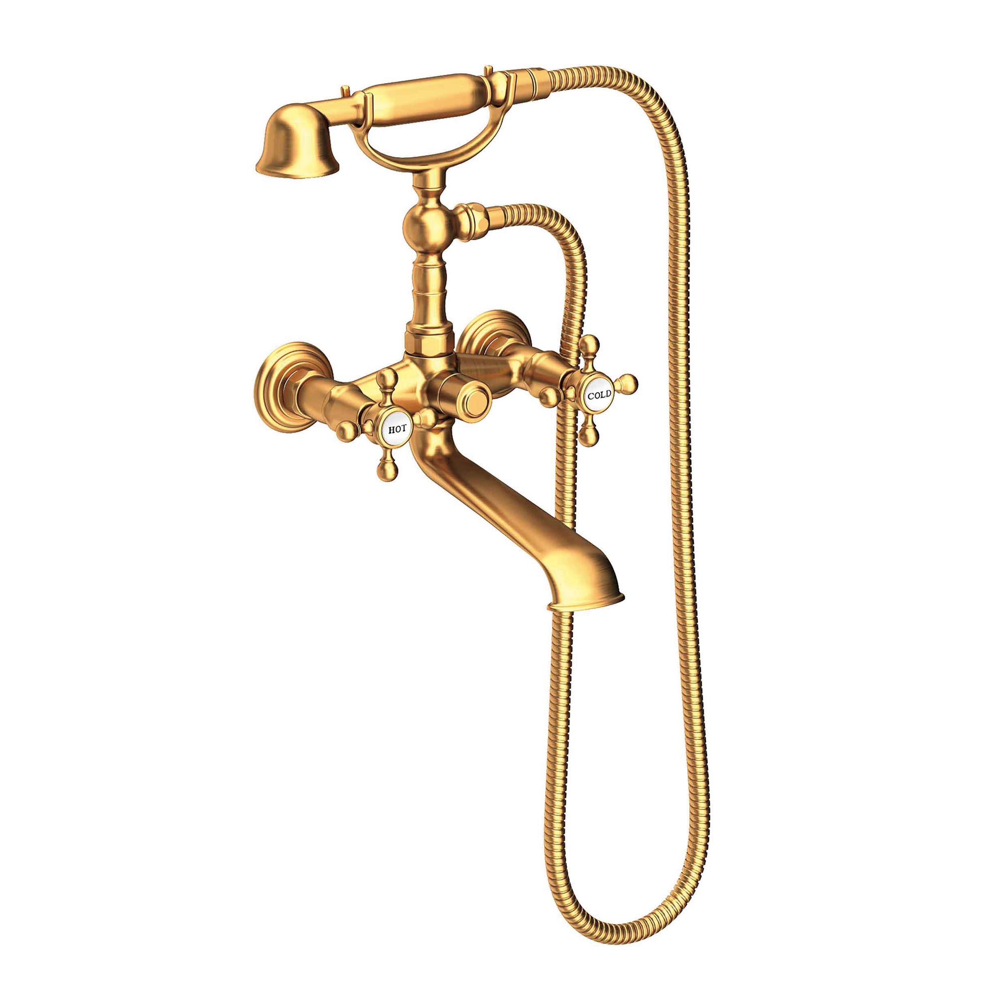 Newport Brass Chesterfield Wall Mounted Widespread Tub Filler with Hand Shower