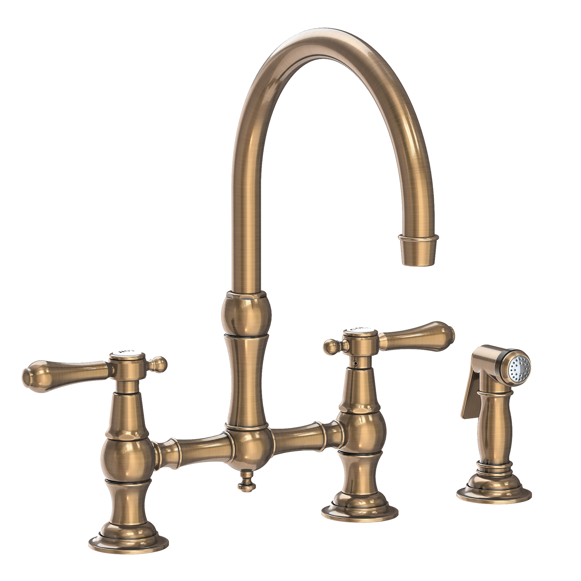 Newport Brass Chesterfield 1.8 GPM Widespread Kitchen Bridge Faucet with Side Spray