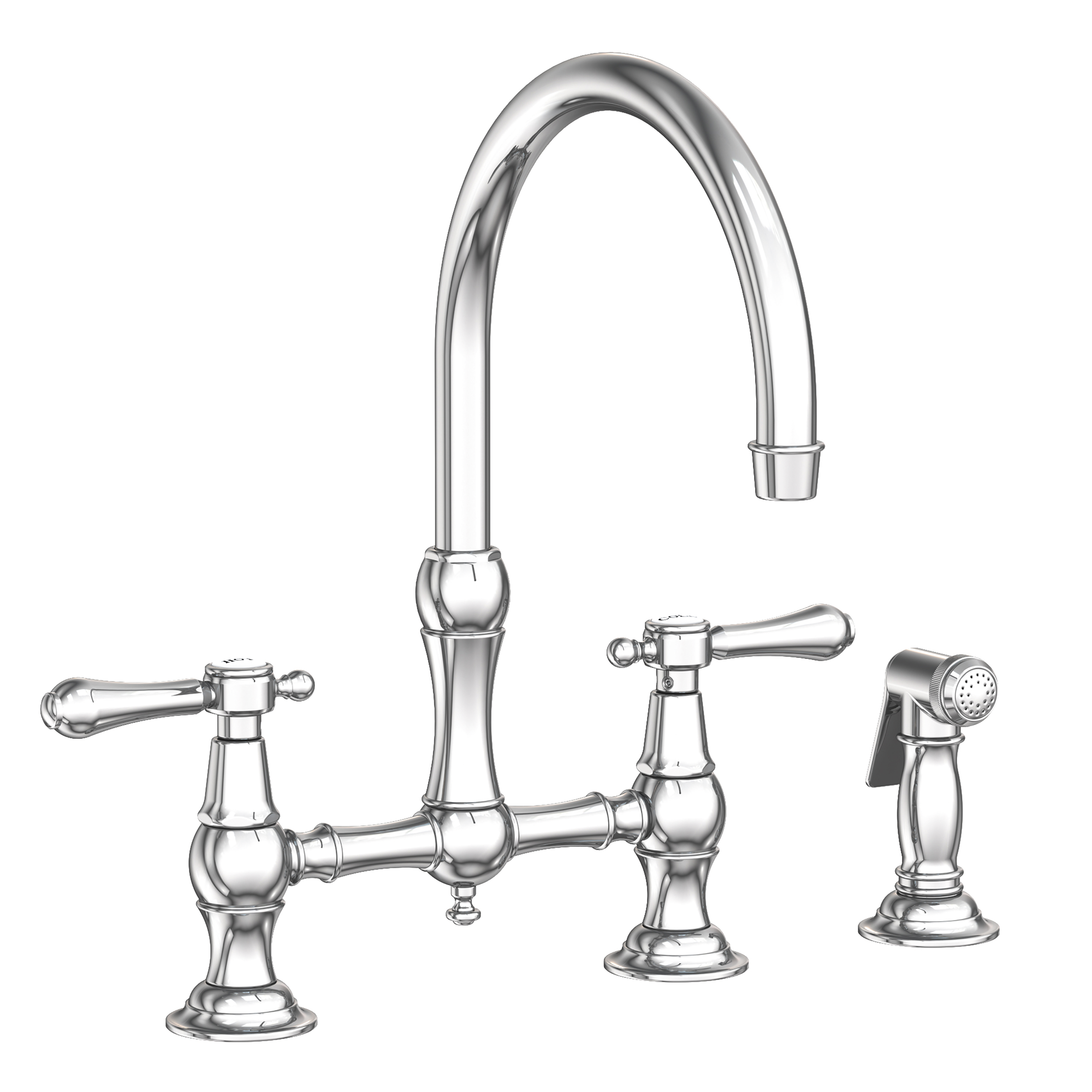 Newport Brass Chesterfield 1.8 GPM Widespread Kitchen Bridge Faucet with Side Spray