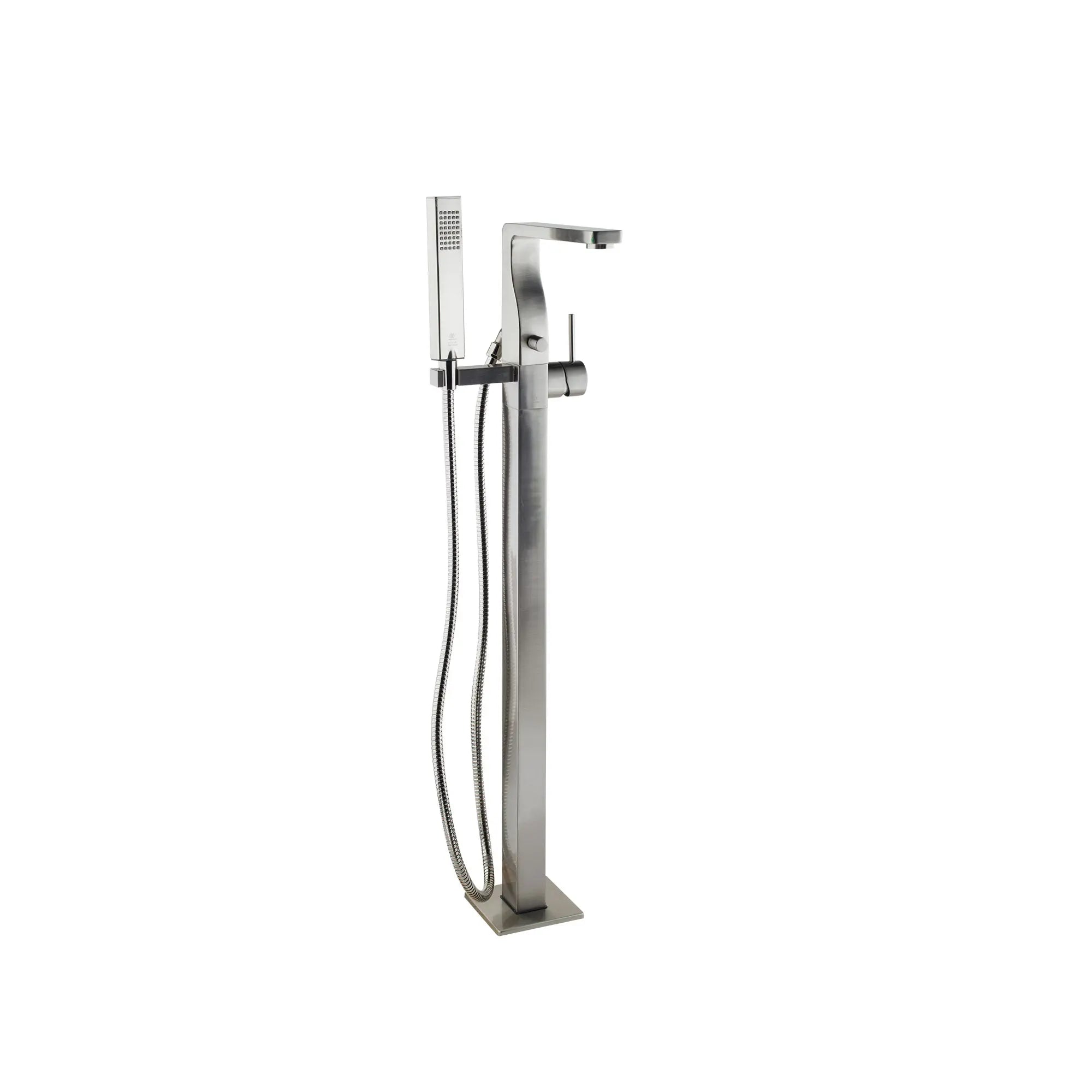 Grohe Equality Square Floor Mount Free Standing Bathtub Filler with Hand Shower - Brushed Nickel