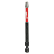 Milwaukee Shockwave T30 Torx power bit with red and black shaft and gray metal tip.