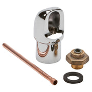 White vandal-resistant bubbler kit with stainless steel bowl, copper tubing, brass fitting, and rubber gasket components.