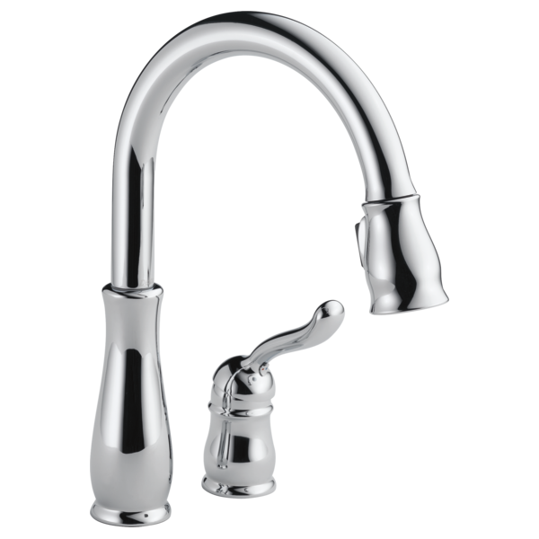 Delta Leland Single Handle Pull-Down Gooseneck Kitchen Faucet with Separate Lever Handle