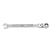 Silver 5/16" flex head combination wrench with open end and ratchet socket end.