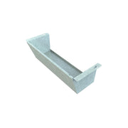 Gray granite mounting cover with angled sides and open rectangular basin for filter installation.
