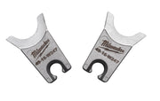 Milwaukee W-247 die with curved prongs and center hole, shown from front and back views.