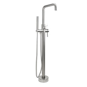 Jaclo Downtown Contempo Freestanding Tub Filler with Handshower & Handshower Hose in Satin Nickel - 9992-FST-SN