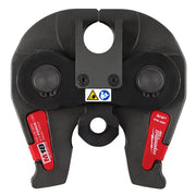 Black press jaw with two red grip handles and circular openings for M18 FORCE LOGIC press tool attachment.