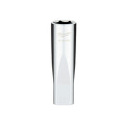 Milwaukee 17MM metric deep socket with chrome finish and flat sides on cylindrical body.