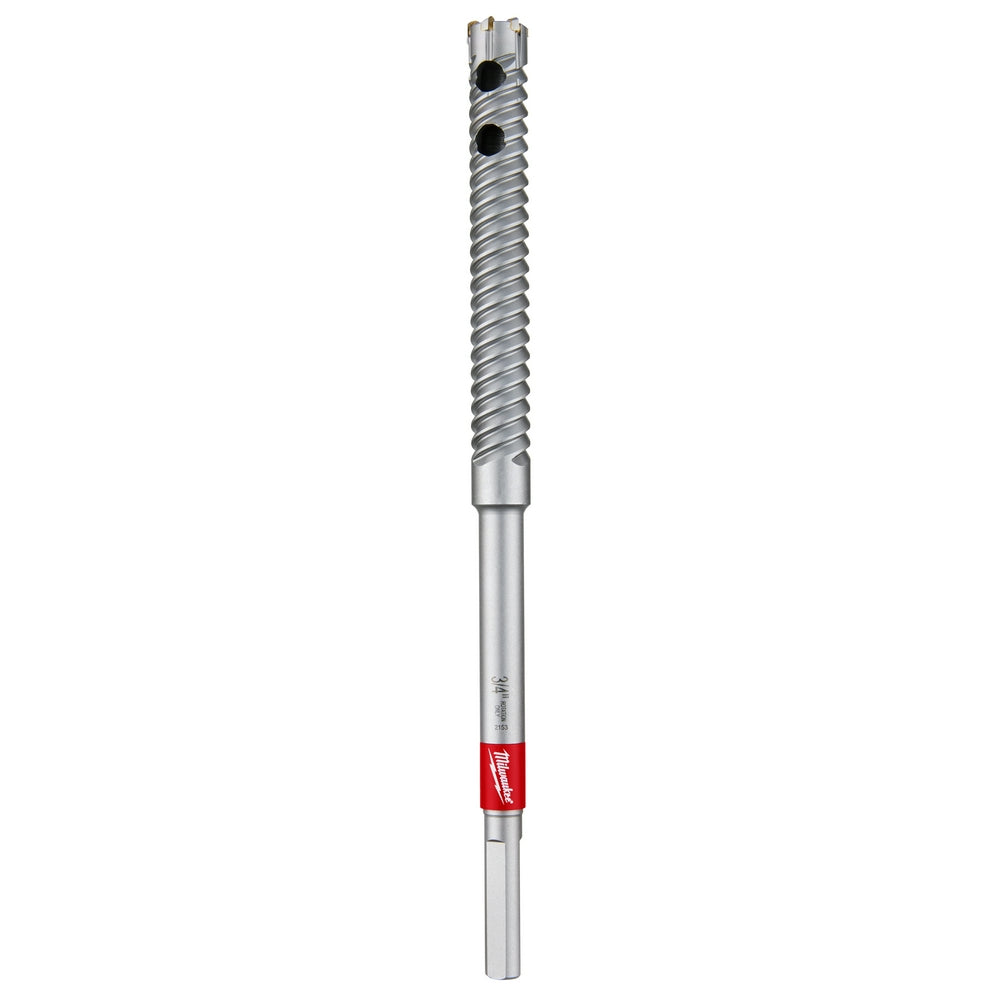 Milwaukee straight shank rebar cutter bit with fluted cutting head and red band grip.