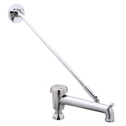 Polished chrome bucket hook with angled support arm and wall-mounted circular backplate.