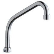 Chrome high-arc tube spout with curved design and cylindrical base connector.