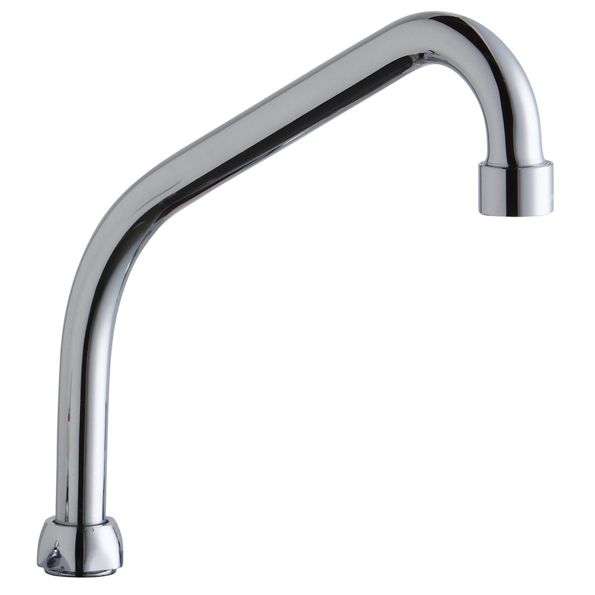 Chrome high-arc tube spout with curved design and cylindrical base connector.