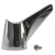 Chrome-plated metal handle assembly with black grip and mounting screw included.