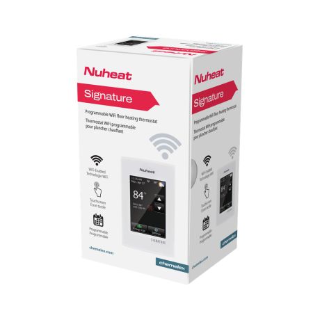 Nuheat AC0055 Signature WiFi-enabled, Touchscreen, Dual-Voltage, Programmable Floor Heating Thermostat 120V/240V